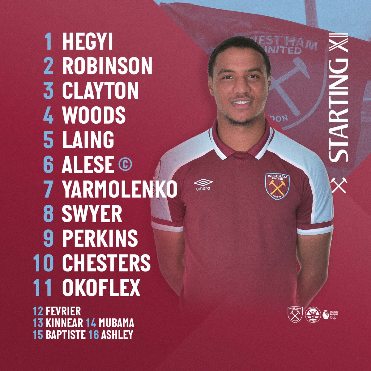 WestHam's tweet photo. Our U23s are in #PLCup action this afternoon against Swansea City!

Here's how the young Hammers line up...

#COYI https://t.co/0e2vcKQ8eO