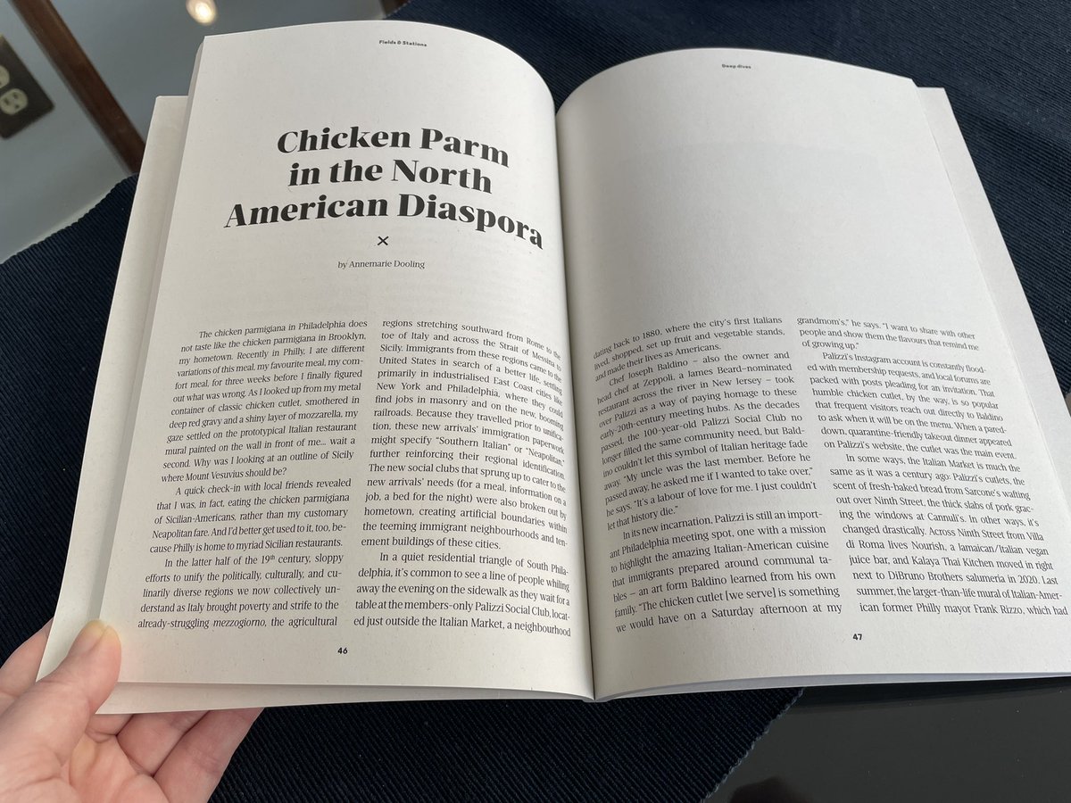 Love waking up to special delivery of my hard work on understanding what ingredients can tell us about the migration patterns of Italian Americans in @fieldsandstns