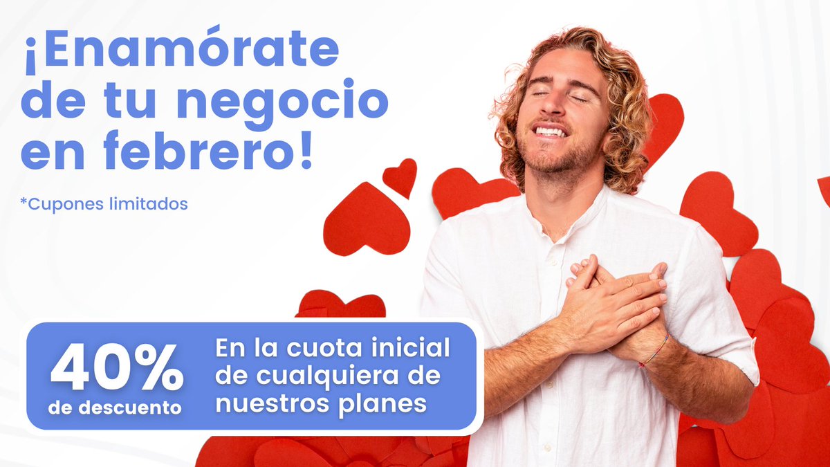 ¡Sabemos que es lo más importante para ti! 😍
Solo hasta el 14 de febrero podrás contratar cualquiera de nuestros planes con 40% de descuento en la cuota inicial😍

❤️Utiliza el cupón: ENAMORATE❤️

#BsaleChile #sanvalentin #descuento #14f #enamorados #negocio