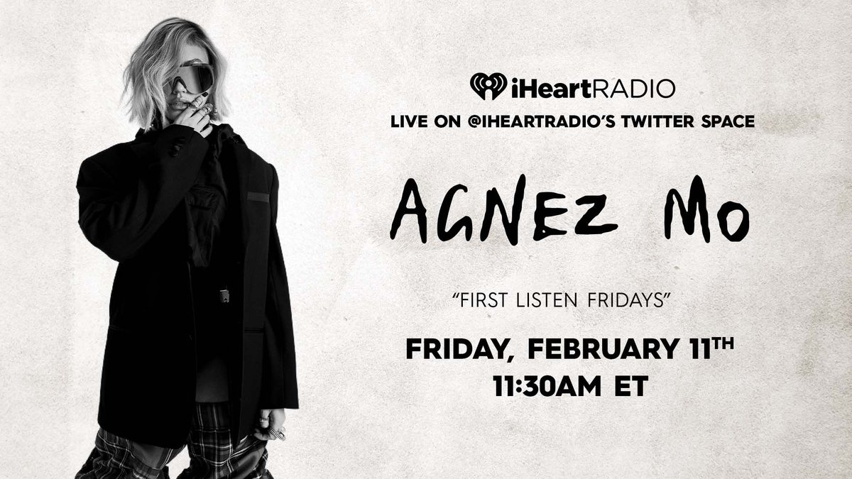 Have your questions for <a href="/agnezmo/">AGNEZ MO</a> ready because she's pulling up to our "First Listen Fridays." 🔥🥰

Tune in at 11:30am ET on our @TwitterSpaces: x.com/i/spaces/1Yqxo…