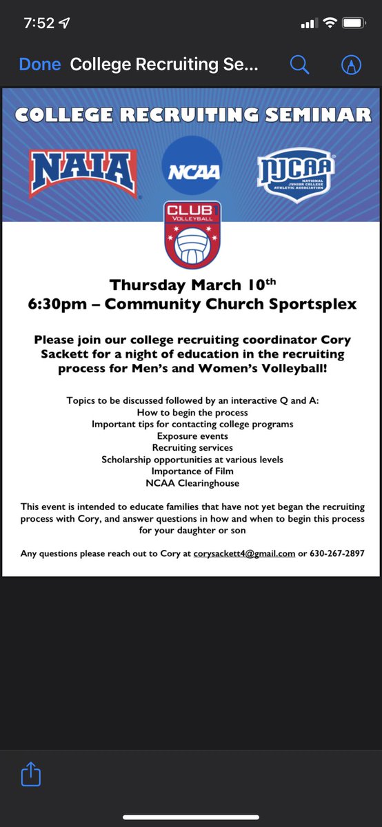 Join us on March 10th for our college recruiting seminar and Q &amp; A!