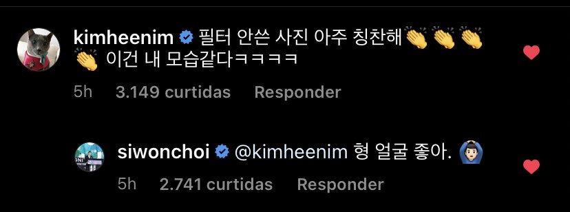 Heechul_Brasil's tweet photo. 11.02.22 | INSTAGRAM 📸
kimheenim "Elogio a foto sem filtro👏👏👏👏 Parece eu ㅋㅋㅋㅋ"
siwonchoi "Gosto do seu rosto🙆🏻‍♂️"
#HEECHUL #SUPERJUNIOR  @SJofficial https://t.co/4Ewv94zoFt