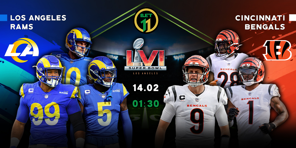 Bet11_ZM's tweet photo. 🏈The Los Angeles Rams is going back to the Super Bowl. 
🟡 They will have a chance to win their second NFL title, when they play the Cincinnati Bengals. The Bengals has never won a Super Bowl and it will be Taylor's first time as head coach of a Super Bowl team.

#Bet11 https://t.co/FpTlQpNsXP