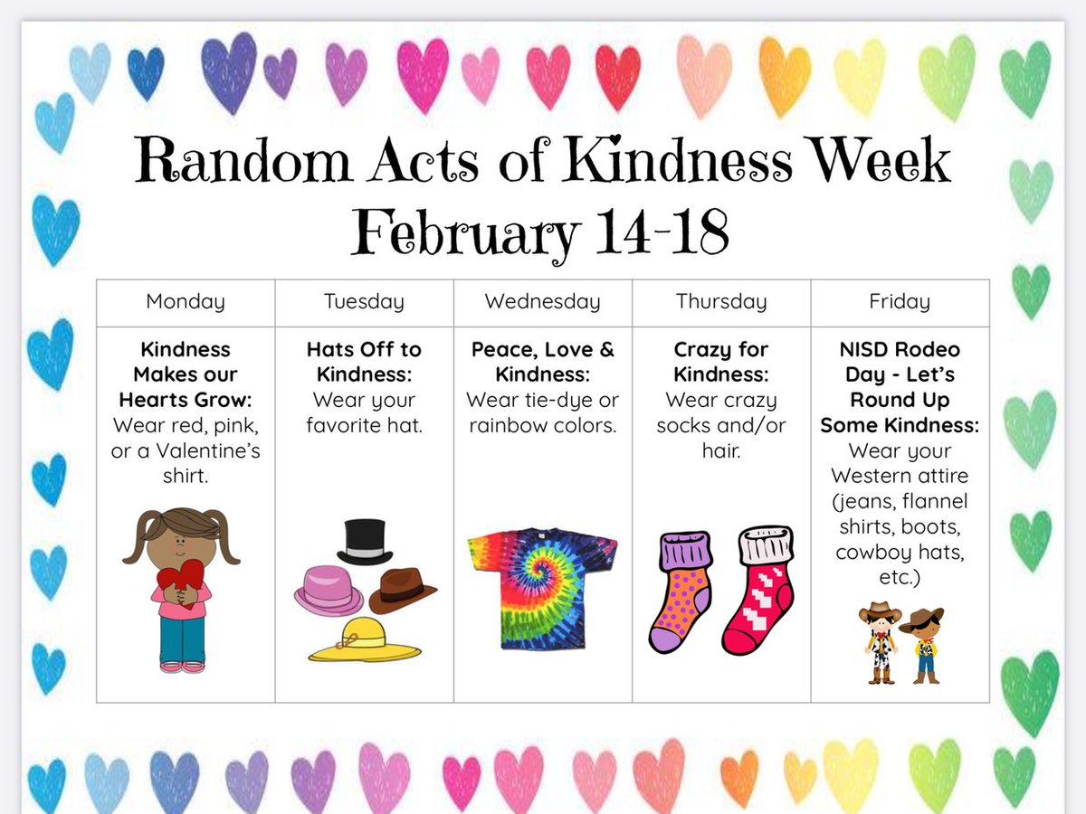 NISDMurnin's tweet photo. Join us this week to celebrate Random Acts of Kindess. https://t.co/Db5YFhVd1X