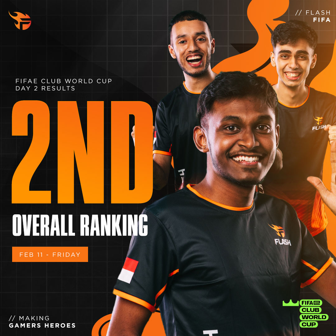 teamflash_gg's tweet photo. Know the score!π₯ Our #FlashFIFA placed 2nd overall at the first week of FIFAe Club Online Qualifiersπ
πΈπ¬ @amraangani
πΈπ¬ @FlashBuzzinho
πΈπ¬ @Flash_Fardhino
#TeamFlash #MakingGamersHeroes
#FIFAe https://t.co/mDXDD9ZW0K