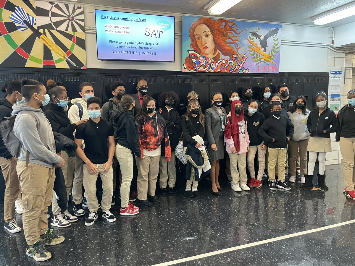 Bronx Latin was so happy to welcome <a href="/SheenaWrightNYC/">Sheena Wright</a> and <a href="/Civics_For_All/">Jenna Ryall</a> to speak to students about the <a href="/nycspeaks2022/">NYC Speaks</a> survey and listen to their issues and concerns! We hope to welcome her back once students complete Civic Action Projects to hear our student solutions