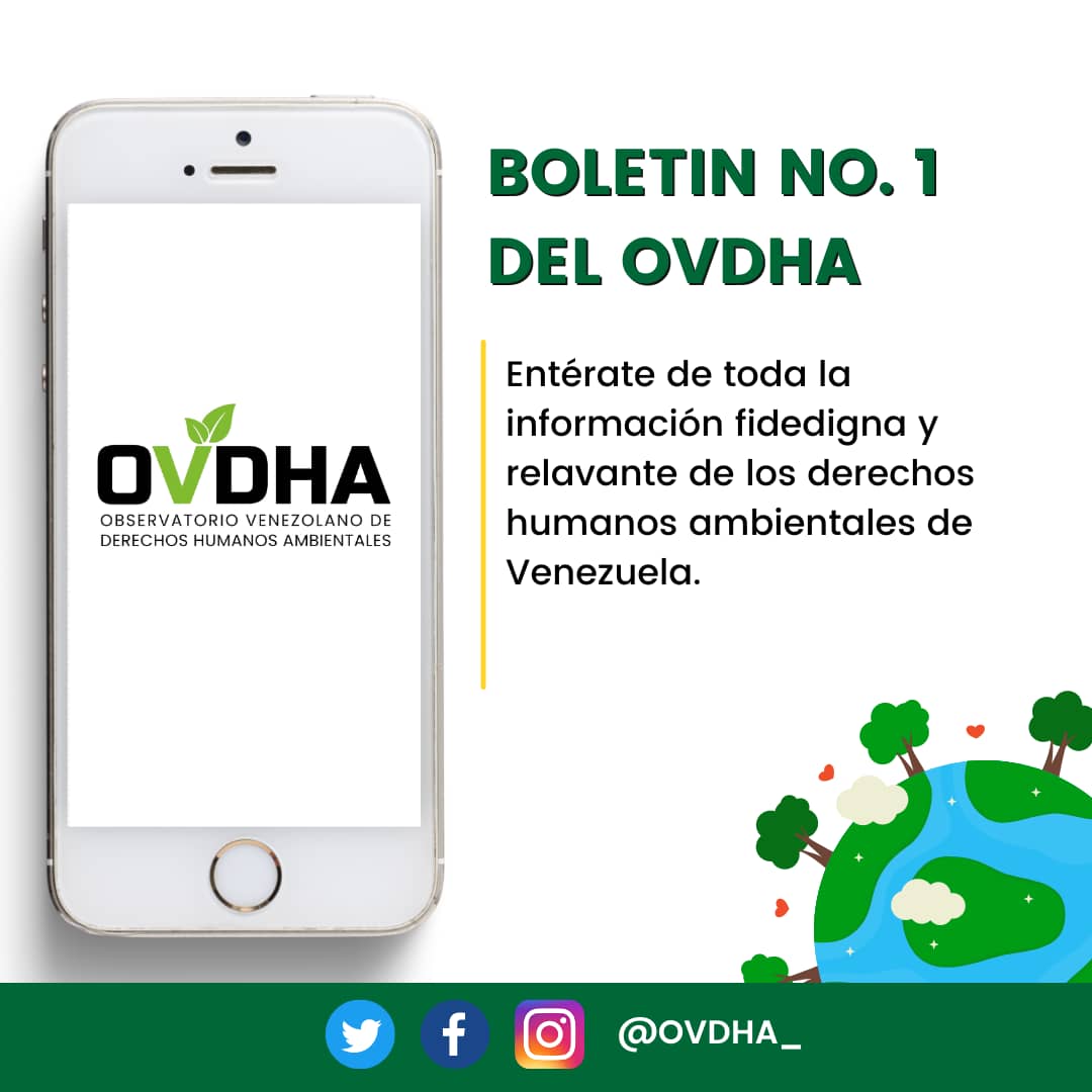 OVDHA_'s tweet photo. 🥁 Anunciamos las buenas nuevas 🥁
📜 Ya puedes leer el Boletín N°1 del #OVDHA de @clima21_VE
🔎 El mismo, pretende visibilizar información verificada de temas ambientales y de #DDHH.
📩 Déjanos tu dirección de correo y podrás tenerlo al alcance de un click 🖱 https://t.co/tfIHn7hU7z