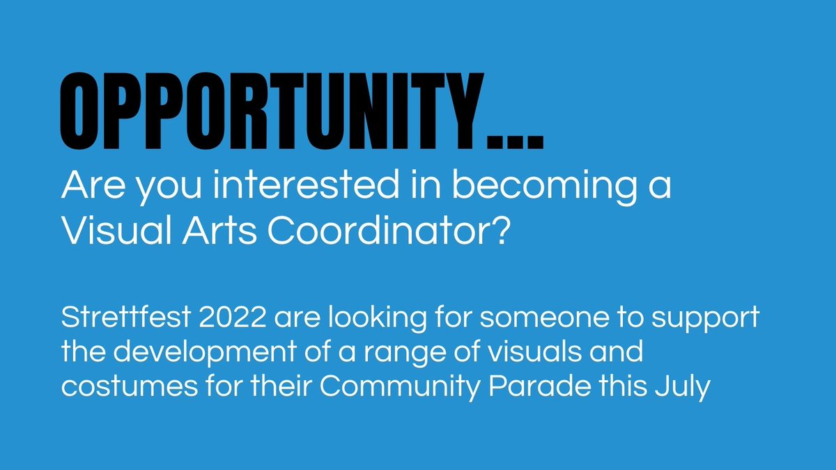 HiveShrewsbury's tweet photo. Subject to funding, this role will commence in early May and end by July 16th. For more information/to apply contact Peter Welch: strettonartsforum@gmail.com
#hiveshrewsbury #strettfest #strettfest2022 #artsopportunity #artscharityuk #visualarts #jobsinthearts https://t.co/KY8DkBhINq