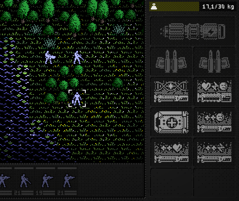 This is a nearly complete set for the Medic class in #Archrebel. The set consists of a (top-left to bottom-right): Military Combat Shot, Survival Shot, a First-aid Kit, a Tranquilizer Shot, Life Shot, and an Adrenalin Shot.

#gamedev #indiedev #gamedevoplement #pixelart