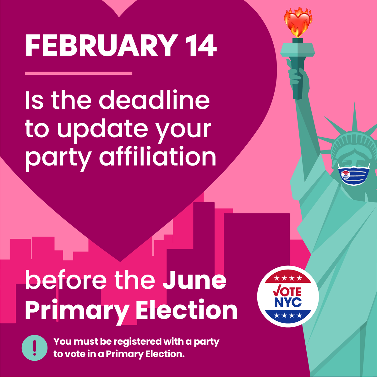 Is it time to update your relationship status? Valentine's Day is the last day to change your party affiliation before the upcoming June Primary Election. Check your registration and update your party affiliation here: bit.ly/34uHMBW