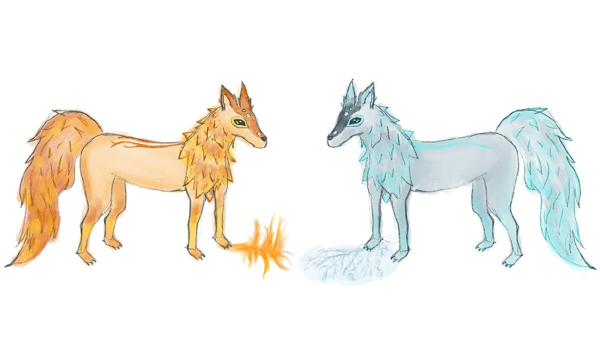 happyhuskyhq's tweet photo. Meet your future animal companion from our upcoming VR adventure game!

It can switch between 2 forms depending on its mood: 🔥 fire and 🧊 ice.

Any ideas on what we could name her?

#VR #OculusQuest #conceptart #characterdesign #indiedev #fantasy https://t.co/A2CFUUZvL7
