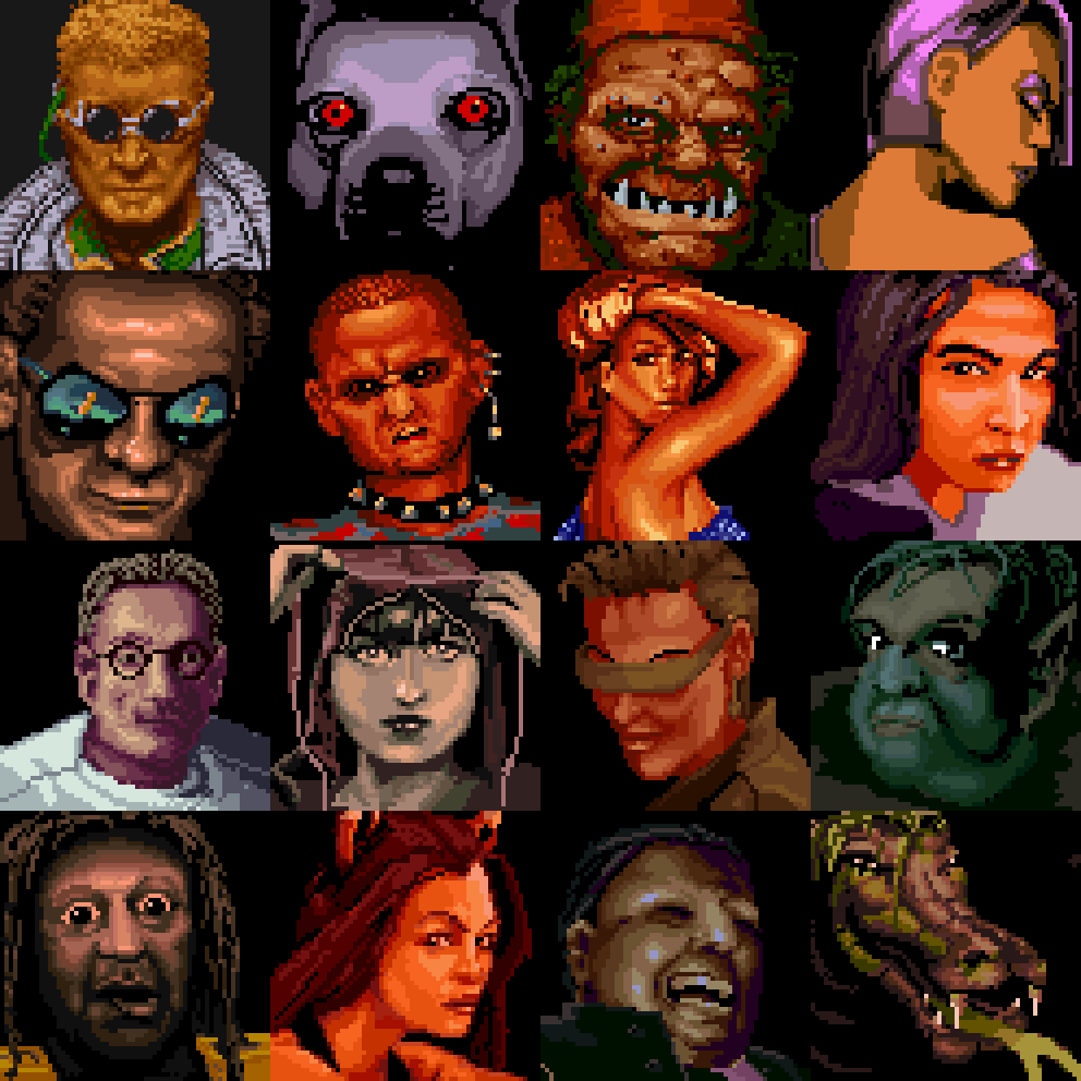 ⡟⣿⡟⡟⣉⣇ on X: Character avatars from Shadowrun (1993, SNES