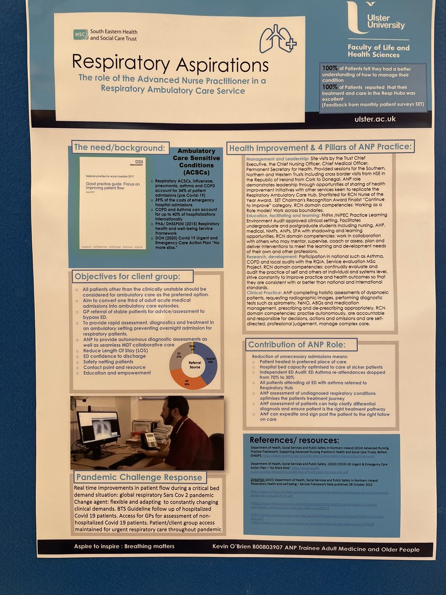 A fantastic display of work presented today by student Advanced Nurse Practitioners (Adult Medical Older People). Well done everyone! 🌟#UlsterUniNurse #UlsterUniLHS