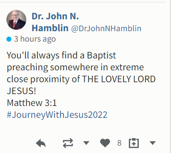 weecalvin1509's tweet photo. Eh? CH Spurgeon was "a Baptist preaching somewhere in extreme close proximity to the LOVELY LORD JESUS!" yet our friend @DrJohnNHamblin managed to accuse him as preaching "Satan's #1 choice of wicked doctrine" while also proclaiming him as an #oldpaths preacher. #WorkThatOneOut https://t.co/akidtD47aQ