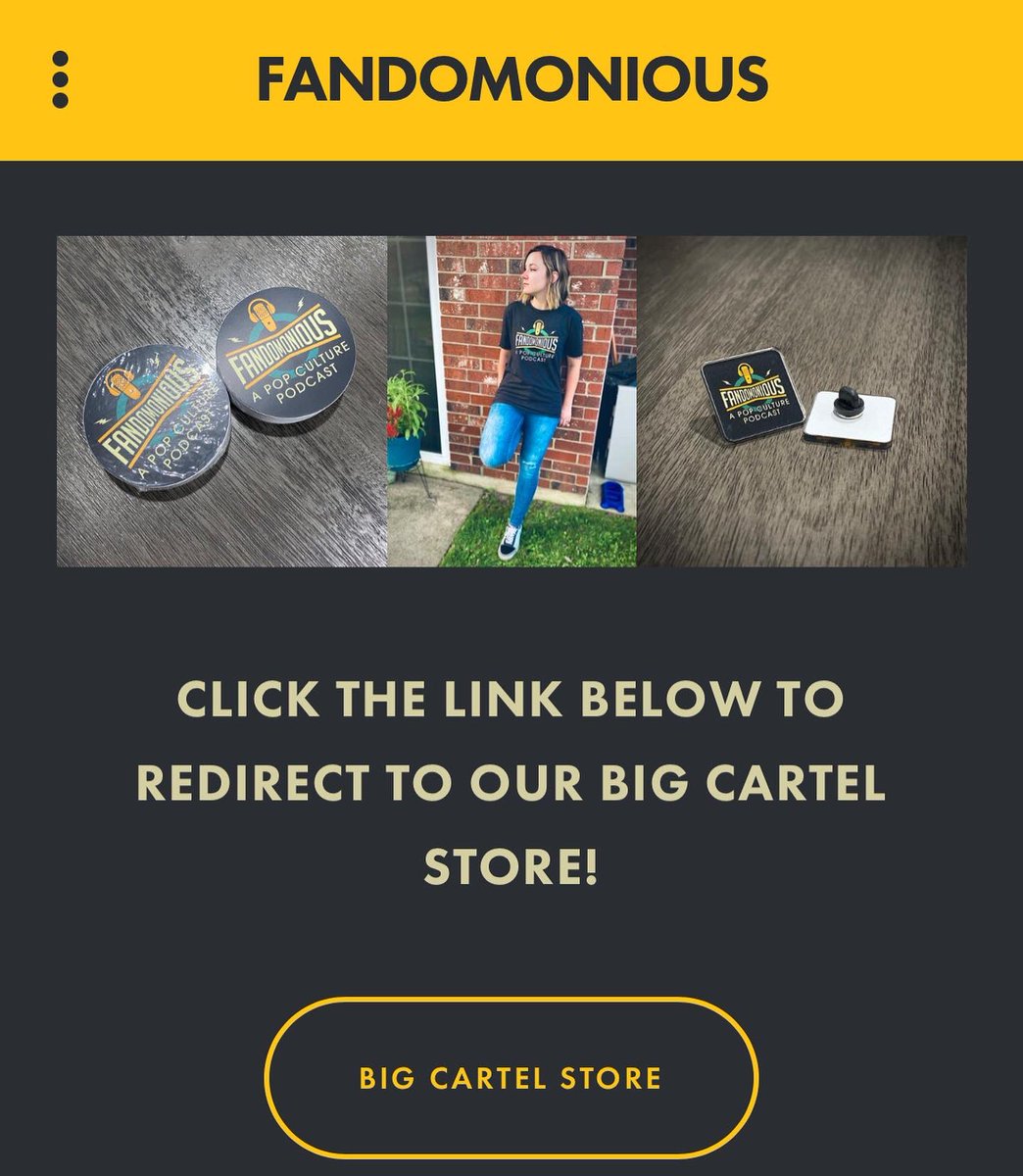 fandomonious's tweet image. Show your support with our merch, available through our website! Or visit fandomonious.bigcartel.com!
.
Your purchase directly impacts our ability to fund the podcast as well as helping us grow our reach to other listeners!
.
#merch #podcast #bigcartel #squarespace #stickermule