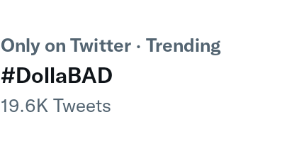 Aliendra8's tweet photo. Wow Dolla trending jom tweets jom stream Dolla music video now 
https://t.co/ZbTUPv1Xl2
#DollaGoingBAD #Trending #DollaBAD #DOLLAMINIALBUM https://t.co/clIocVG7hW
