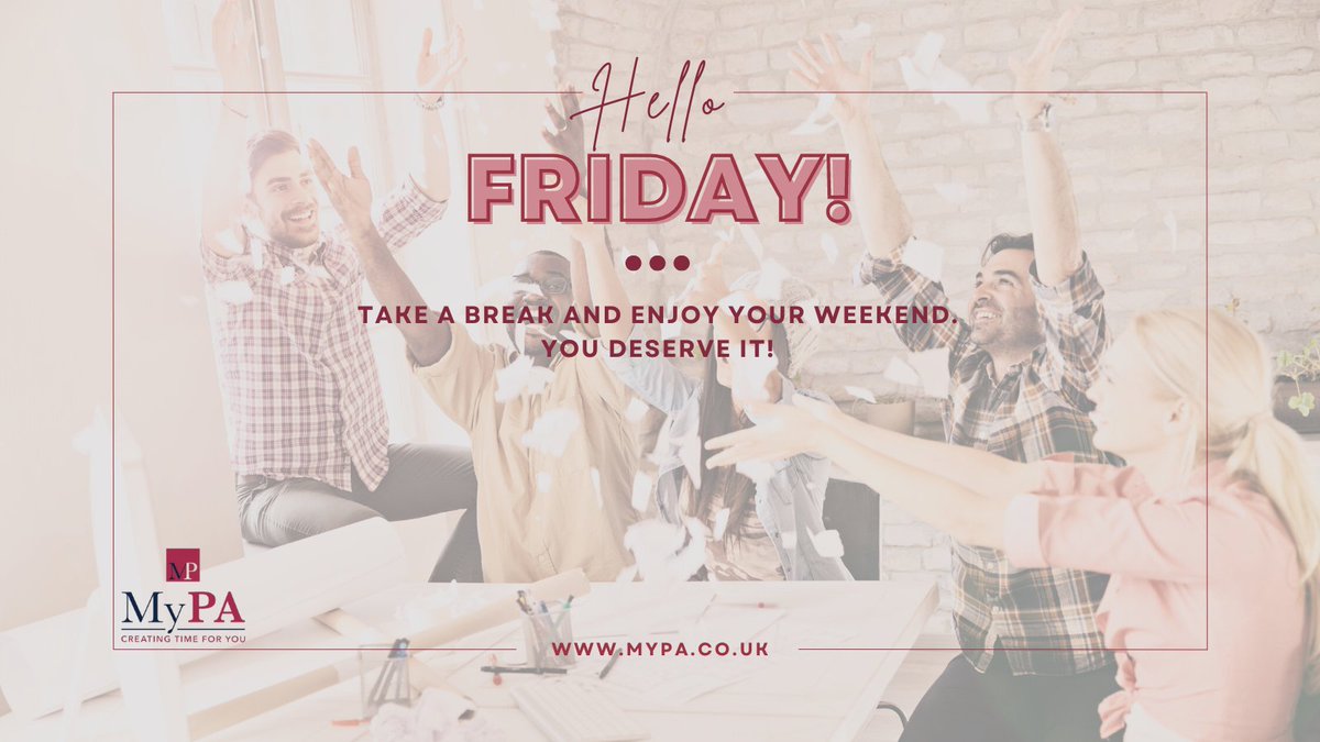 Do you find yourself taking #work home on Friday or making a trip to the office over the weekend? Your #time is valuable. Hiring a #VirtualAssistant will let you take back your weekends and free time. 

☎️ 01823 77 44 77
💻 help@mypa.co.uk
#smallbusiness #admin #marketing #TGIF