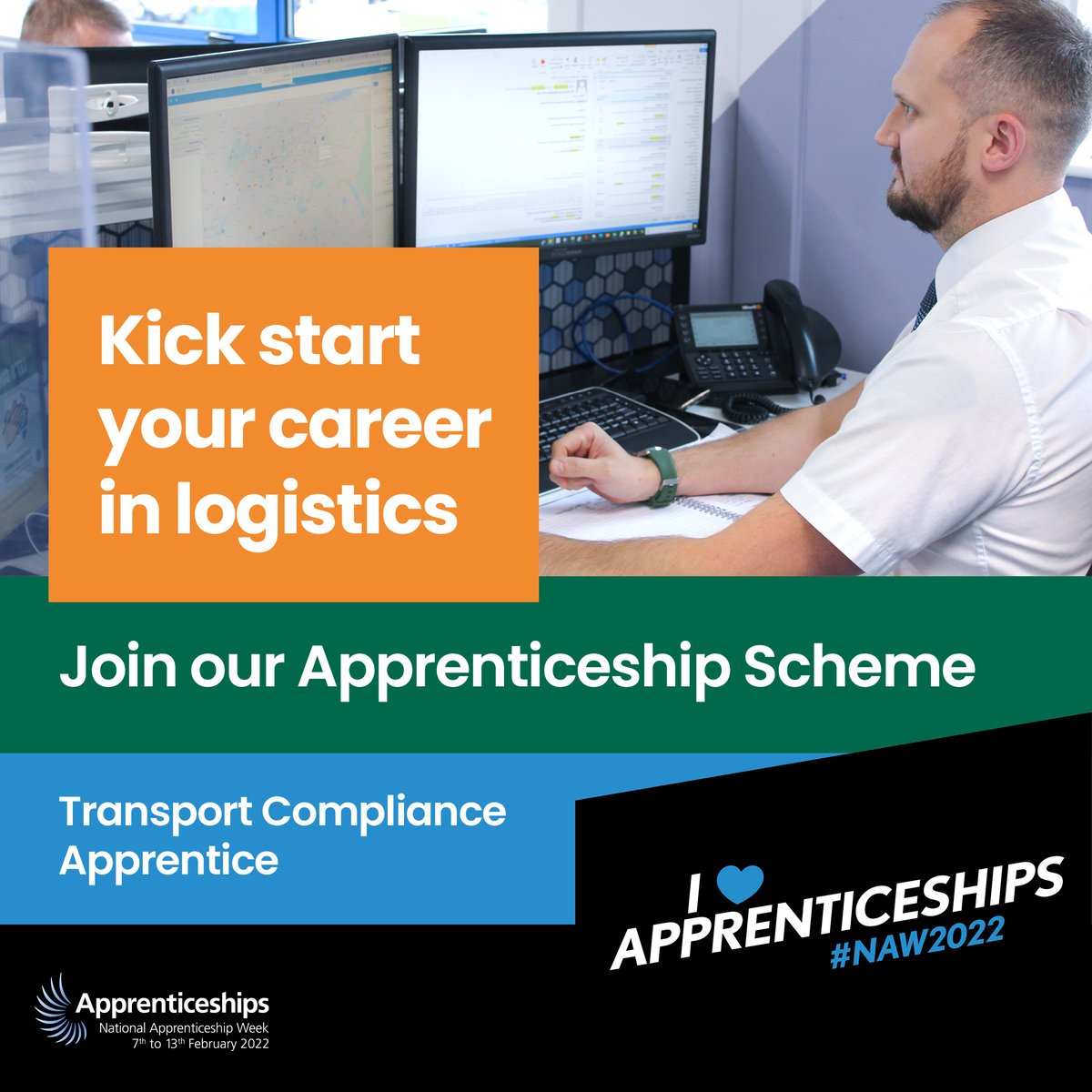 We're ending #NationalApprenticeshipWeek2022 with one more of our great Apprenticeship opportunities! We're looking for a Transport Compliance Apprentice to work within our central Legal and Compliance team. Email careers@eddiestobart.com for more details #NAW2022 #BuildTheFuture