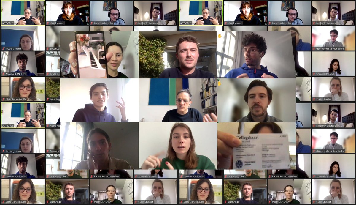 AcademieNE's tweet photo. Les jeunes ont présenté leur totem européen, objet, image, citation, chanson... On est passé par Beethoven, V. Hugo, U. Eco mais aussi l'Eurovision, Cascada, Interrail, l'Euro... Merci à @Roland_Auzet pour ce moment de partage et la création de l'hymne 🇪🇺 de l'@AcademieNE ! https://t.co/lvzZnLjEjo