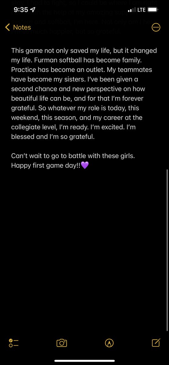 bellaaacear's tweet photo. I debated on posting this, but I decided to bc today is so much more than the start of our season. 

Today, no matter the outcome, I’m just so grateful to be there. 

It truly does get better. And with that being said, happy opening day💜 https://t.co/oS7dK9wZEC