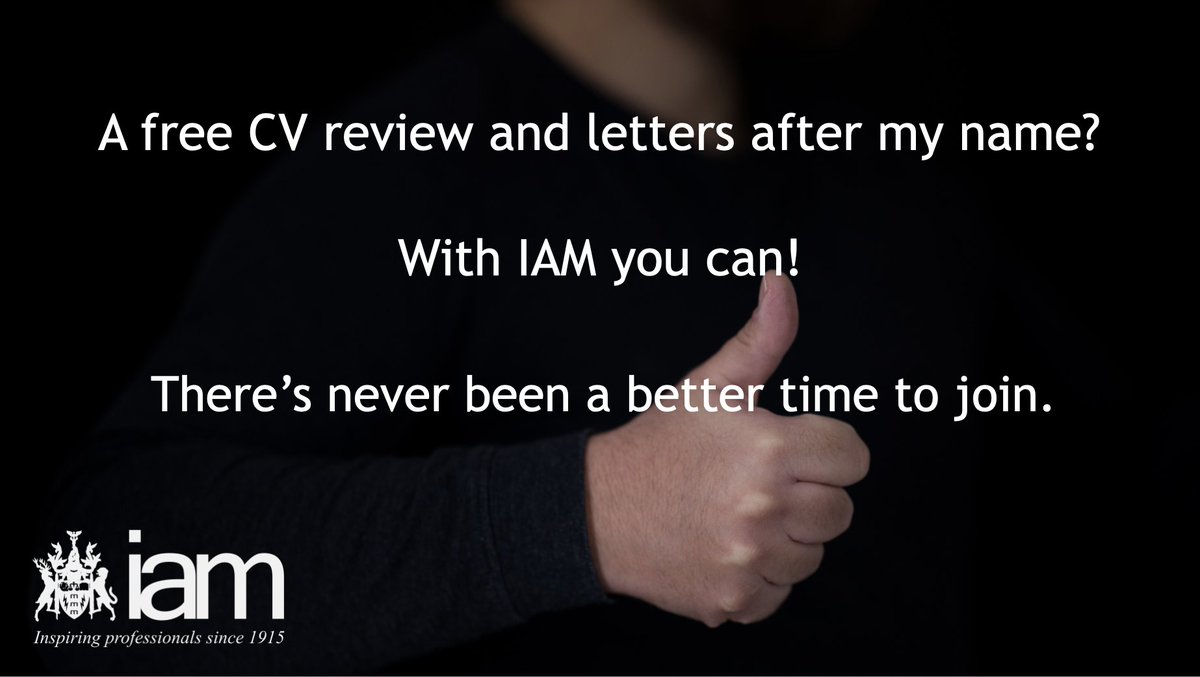 Helping organisations and professionals fulfil their potential since 1915.
instam.org/individual-mem…
#iam #careergrowth #professionaldevelopment