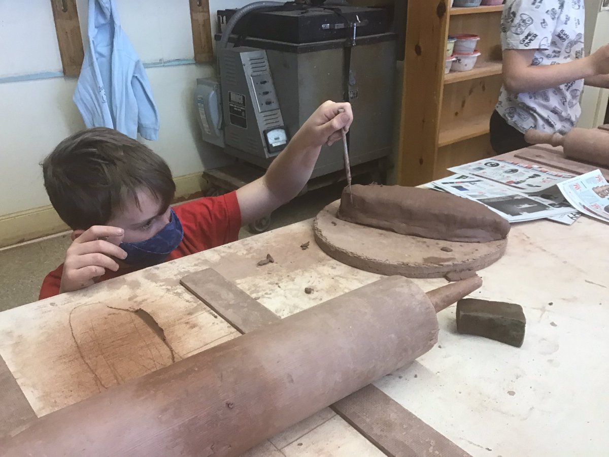 HRCEPotteryLab's tweet photo. Ms. Hughe’s grade4 class from St Catherine’s spent the morning at the pottery lab.  Harry Potter inspired work, along with bubble bowls,  and monohulls.  Endless ideas and creativity in the mind of a child.  Love it! @HRCEPotteryLab @stcatschool @HRCEFineArts #ThanksToYouHalifax https://t.co/mPUEegKRUw