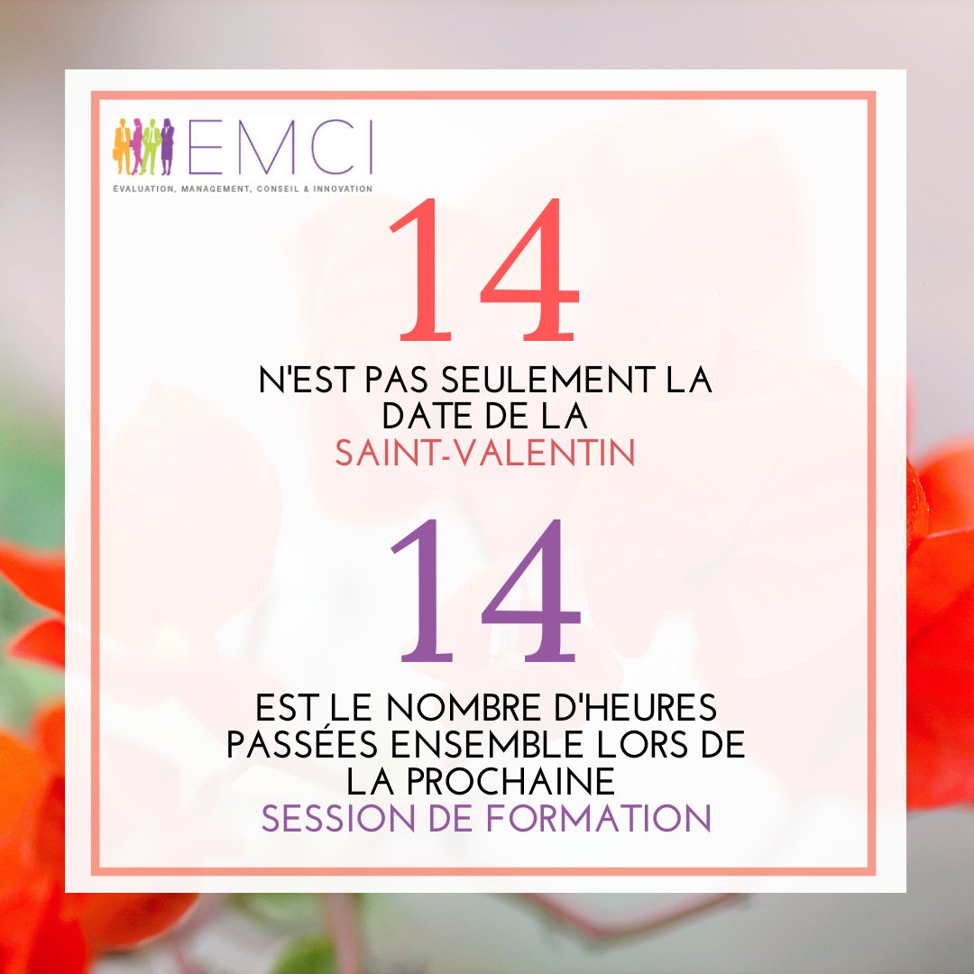 EMCIConseil's tweet photo. 14 n’est pas seulement une date de Saint-Valentin, 14 est le nombre d'heures passées ensemble lors de notre prochaine session de formation...

Contactez-nous pour réaliser une formation !!

☎ 05.62.47.19.09

📧 poleadmin@emciconseil.fr

https://t.co/uHPQ7WTPKX https://t.co/KviBbbJHQx