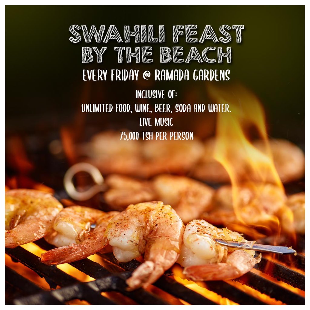 RamadaResortDar's tweet photo. Come dine with us at Ramada Gardens with an exquisite view by the beach, Swahili cuisine, good music, drinks and more for Tsh 75,000/= per person from 7pm to 11pm. For more details, simply reach to us via WhatsApp: +255 753 333 800. #Swahilinight #heavenonearth #sayhellotored https://t.co/1U486bNcah
