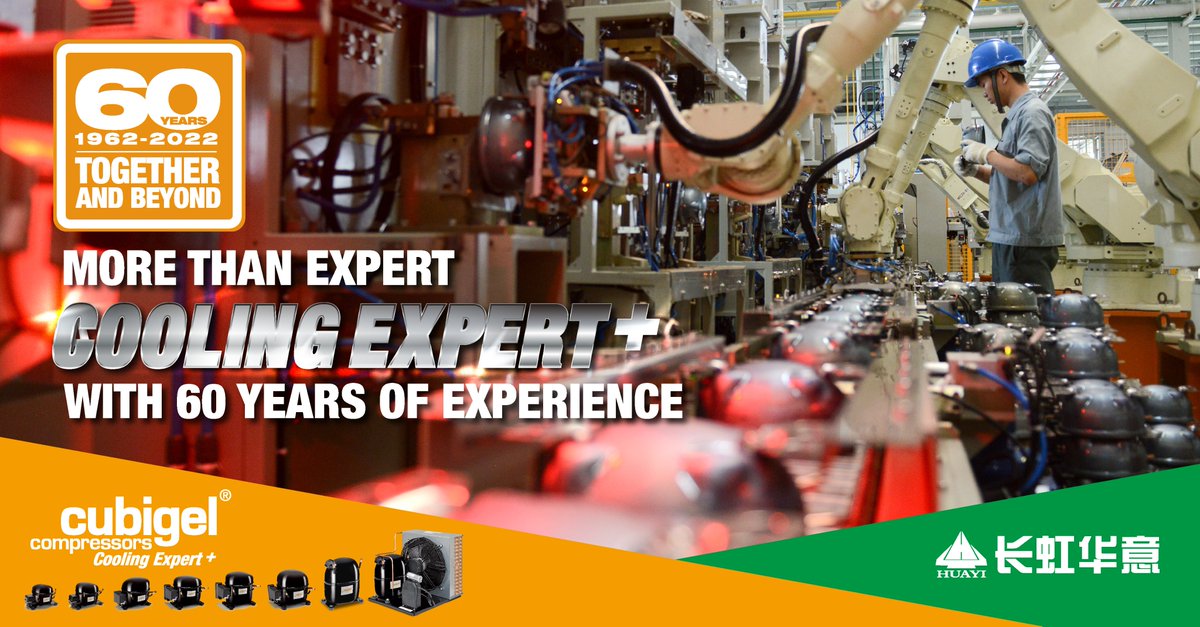 HuayiBarcelona's tweet photo. In the light commercial refrigeration world, the essential values for #expert are to be reliable, to be environment friendly, to be innovative and to have wide range products. Since 1962 Cubigel Compressors has been doing the "plusing". We are the one can help you grow steadily. https://t.co/Nq5G3S3Mok