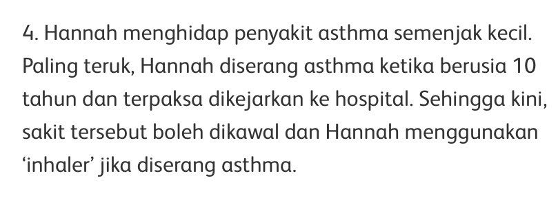 Hannah delisha asthma