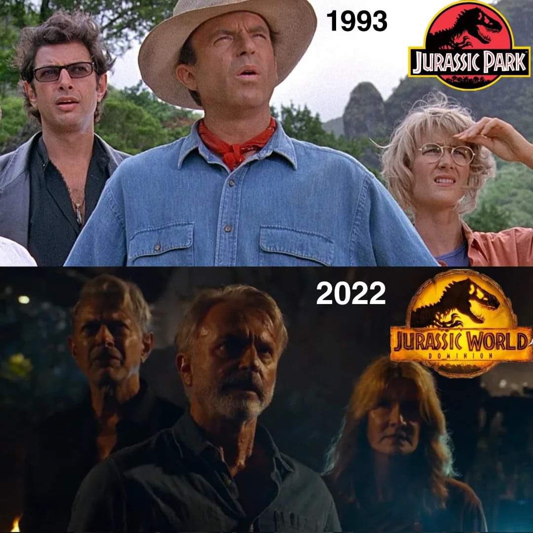 I can’t wait to see these three again. So many emotions! <a href="/LauraDern/">Laura Dern</a> <a href="/TwoPaddocks/">Sam Neill</a> #JeffGoldblum #JurassicWorldDominion