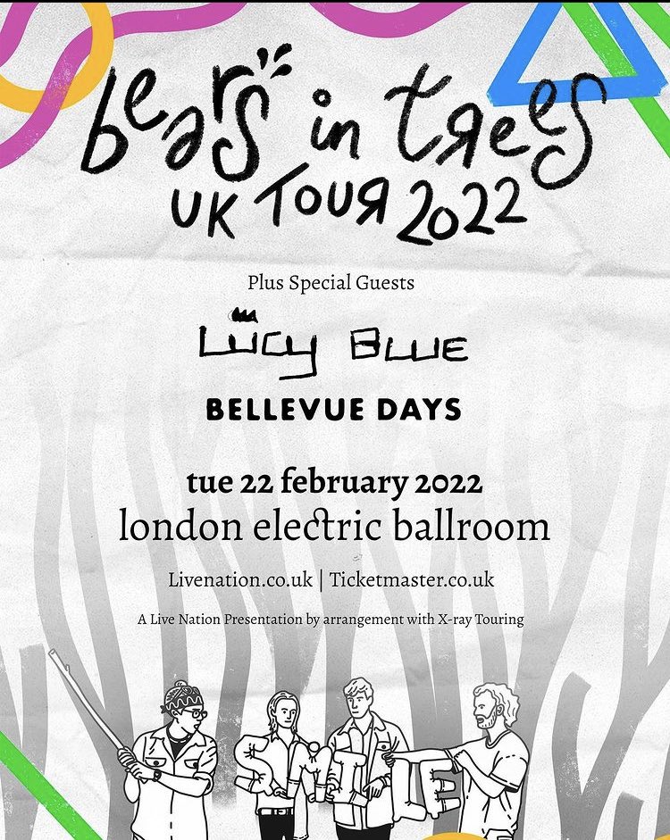 Oi oi. First show of 2022 is a big one supporting @bears_in_trees and Lucy Blue at the Electric Ballroom in Camden. New line up too. Tasty. X

Tix - bearsintrees.com/pages/live
