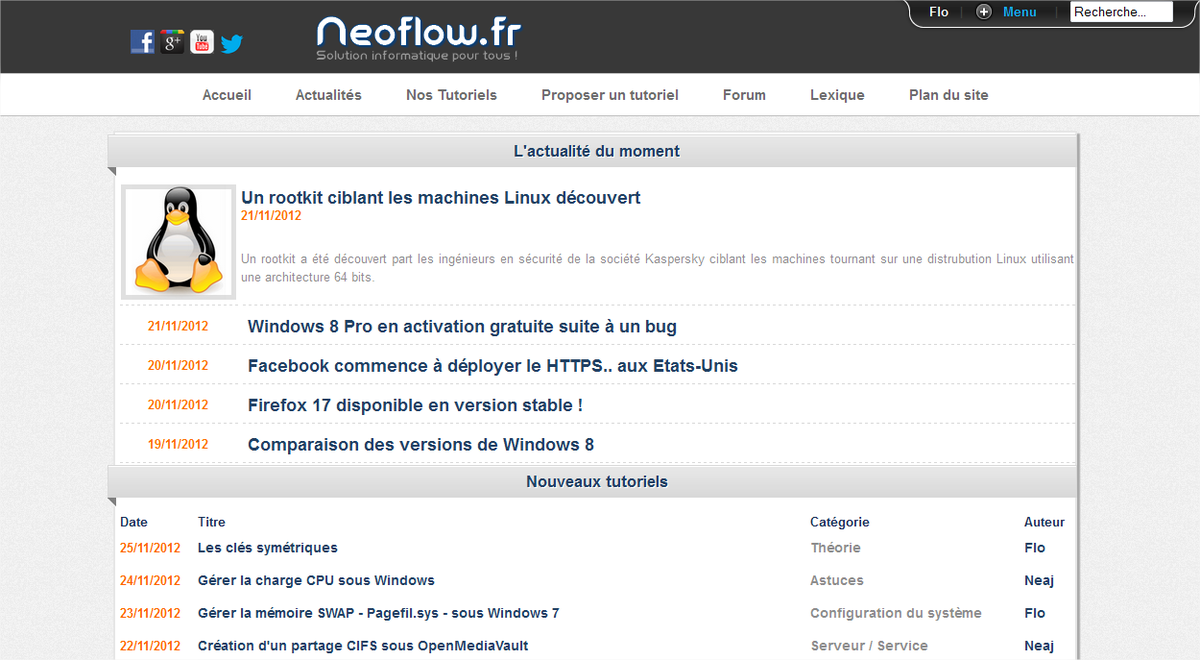 ITConnect_fr's tweet photo. 📢 Avant de s'appeler "IT-Connect", le site s'appelait "https://t.co/CHVMkbaFMz" quant je l'ai créé en 2011. Très rapidement, Mickaël m'a rejoint et en 2013, IT-Connect a pris la place. Voici un aperçu du site en 2012, tout droit sortie des archives ! 😅
@FlorianBurnel @Ogma_Sec https://t.co/EGgPaDdEAr