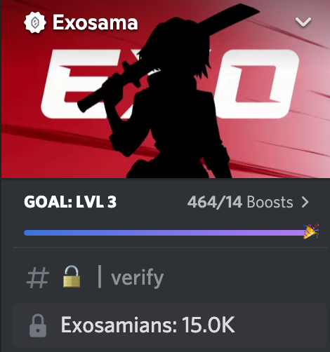 An incredible 15 thousand people have now joined the <a href="/ExosamaNFT/">Exosama</a> discord. 

15 thousand people vying for one of the WL spots for the upcoming mint of only 8k. 

If you're not extremely bullish on <a href="/ExosamaNFT/">Exosama</a> and <a href="/MoonsamaNFT/">Moonsama</a> generally, then you're not paying enough attention.
