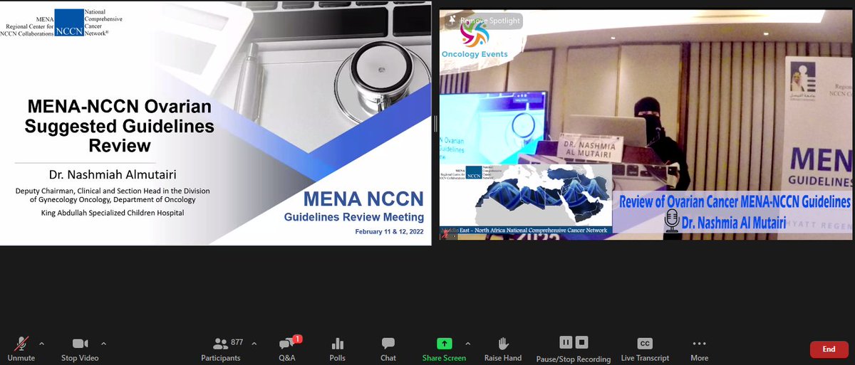 Oncology_Events's tweet image. Review of #Ovarian_Cancer #MENA_NCCN GuidelinesDr. Nashmia Al Mutairi