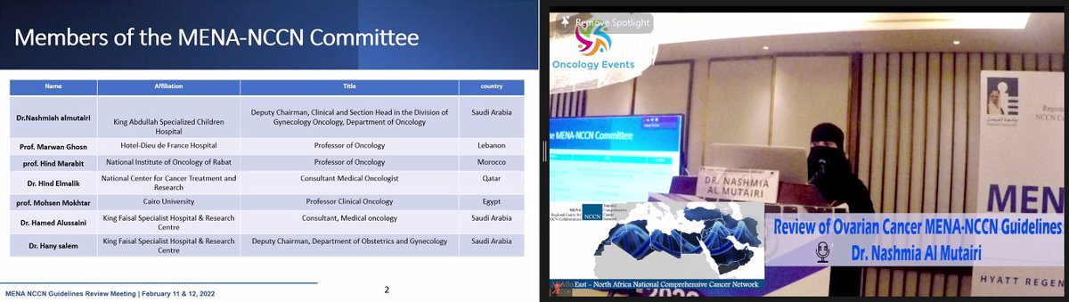 Oncology_Events's tweet image. Review of #Ovarian_Cancer #MENA_NCCN GuidelinesDr. Nashmia Al Mutairi