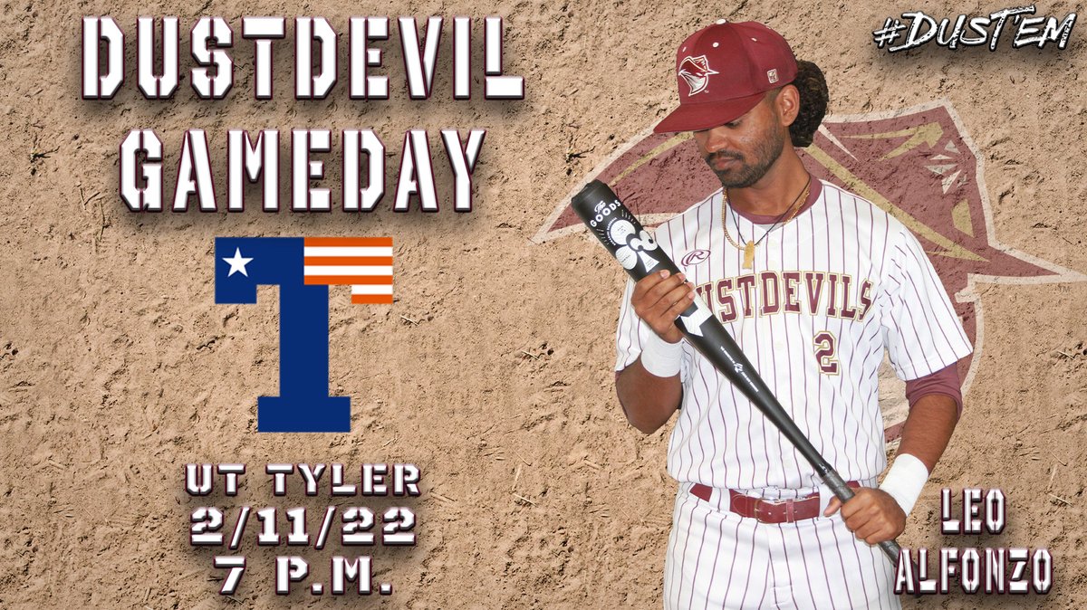 TAMIUAthletics's tweet photo. 🚨BASEBALL GAMEDAY🚨

TAMIU begins first road series of the season against UT Tyler

⚾️: @TAMIU_BSB vs @uttylerpatriots 
📍: Tyler, Texas
⏰: 7 p.m.
📈: https://t.co/hw5HQWYui8
📺: https://t.co/w61z6m9C6y

#DustEm🤘 https://t.co/GAaCbiQoC9