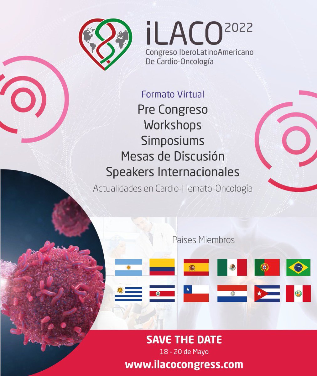 Nos estamos preparando…
███▒▒▒▒▒▒▒
🌎Grandes expertos internacionales
📲Sesiones interactivas 
Y mucho más! 👨‍⚕️👩‍⚕️
Súmate a #iLACO 
18 al 20 de Mayo - Save The Date

#CardioOncologia #CardioOnco #CardioOncology