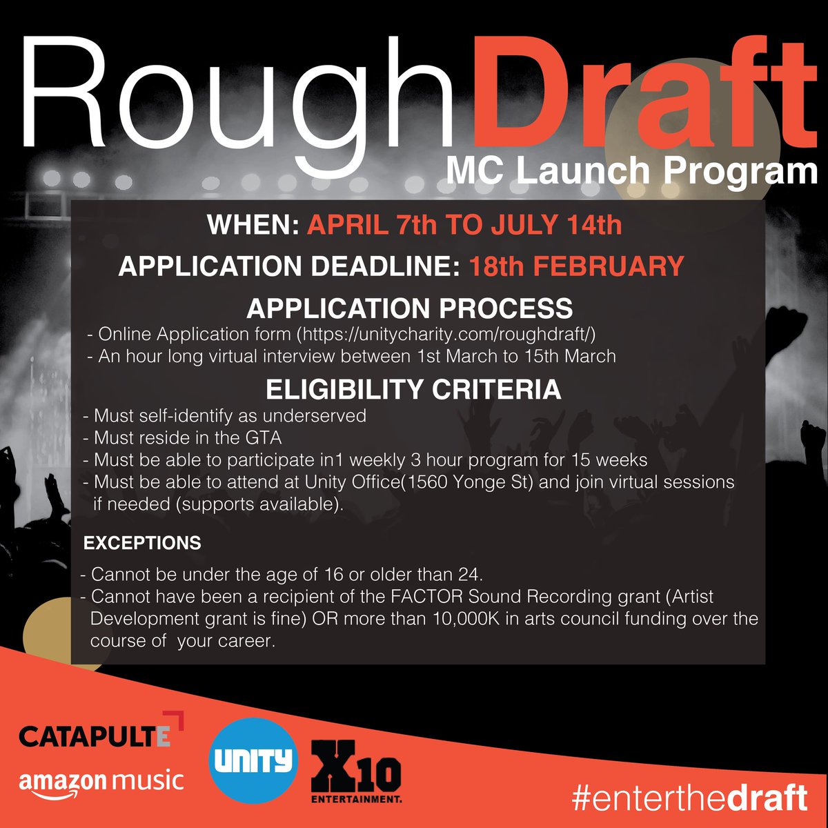 What I love most about <a href="/unitycharity/">Unity Charity</a> is the consistent commitment to community. Rough Draft SZN is back! If you’re a young emerging MC or know one, check out this really dope program —-> unitycharity.com/roughdraft/