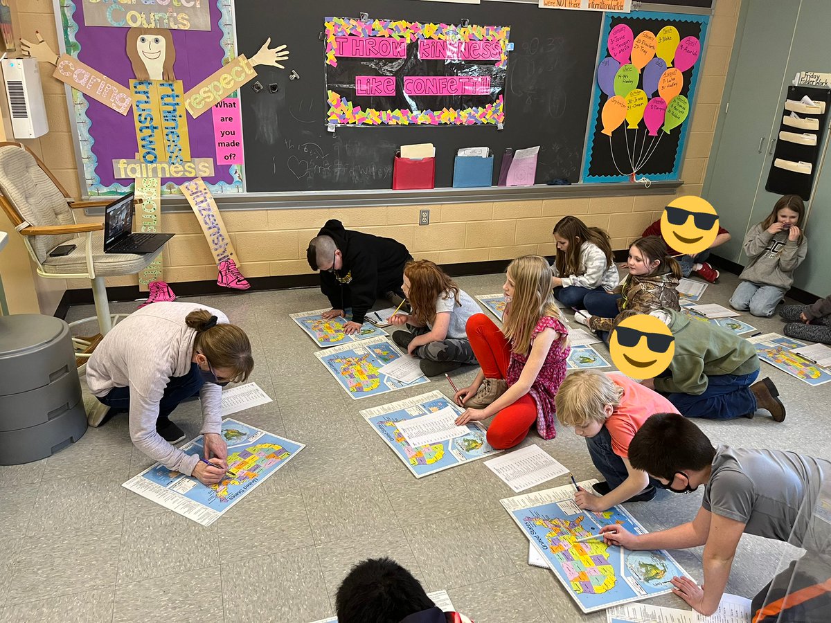 M_Farrands's tweet photo. No better way to end the week than Mystery Google Meet in fourth grade! Loved hearing all of the awesome geography questions our students came up with and getting to learn about South Dakota! 🗺 https://t.co/eJjpgzyhln