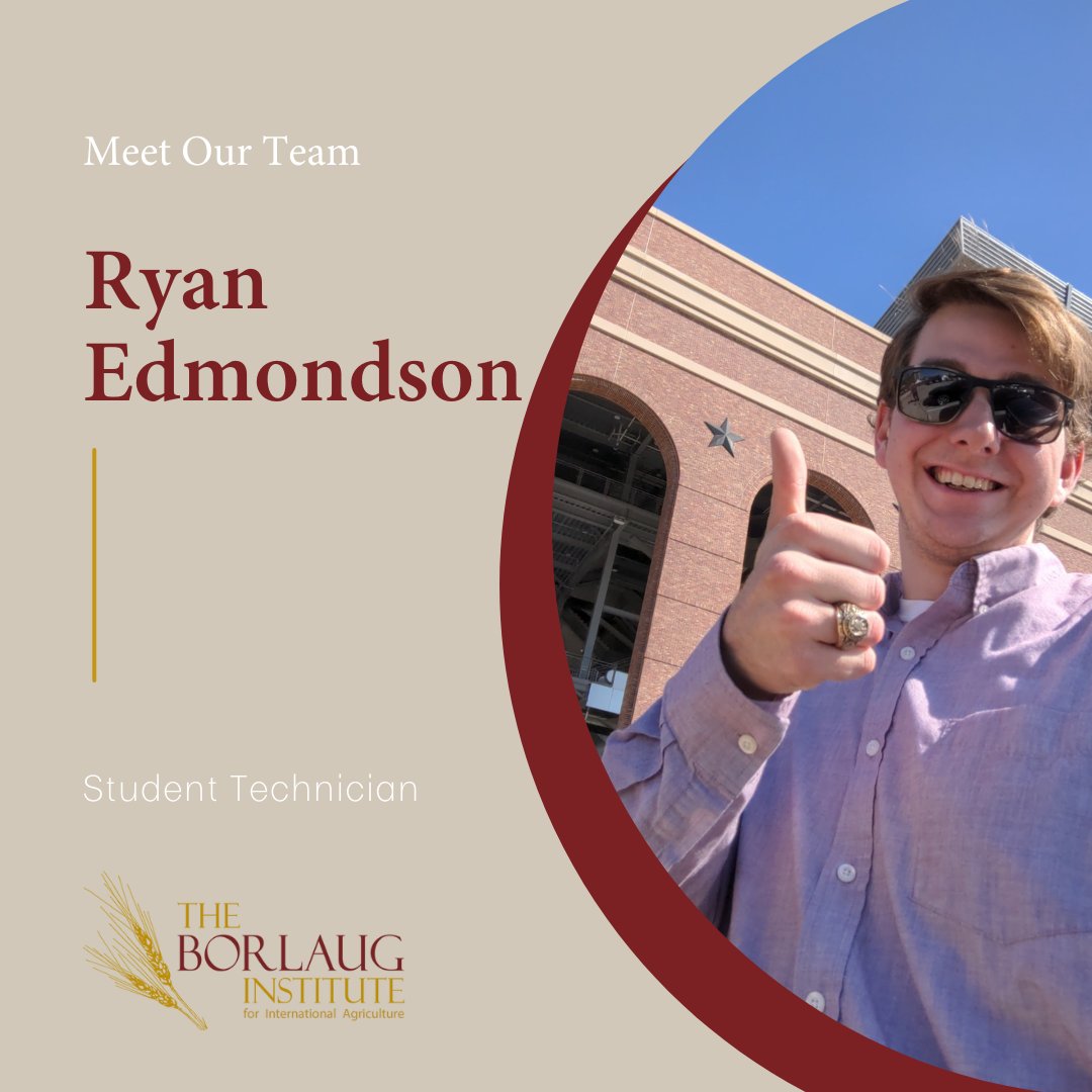 BorlaugTAMU's tweet photo. Meet Ryan Edmondson!

Ryan is our Student Worker and joined the team in 2020. Ryan is a current @TAMU Ag. Systems Management student from Burnet, TX. 

#meetourteam #staffhighlights https://t.co/UCSWiZzrMh
