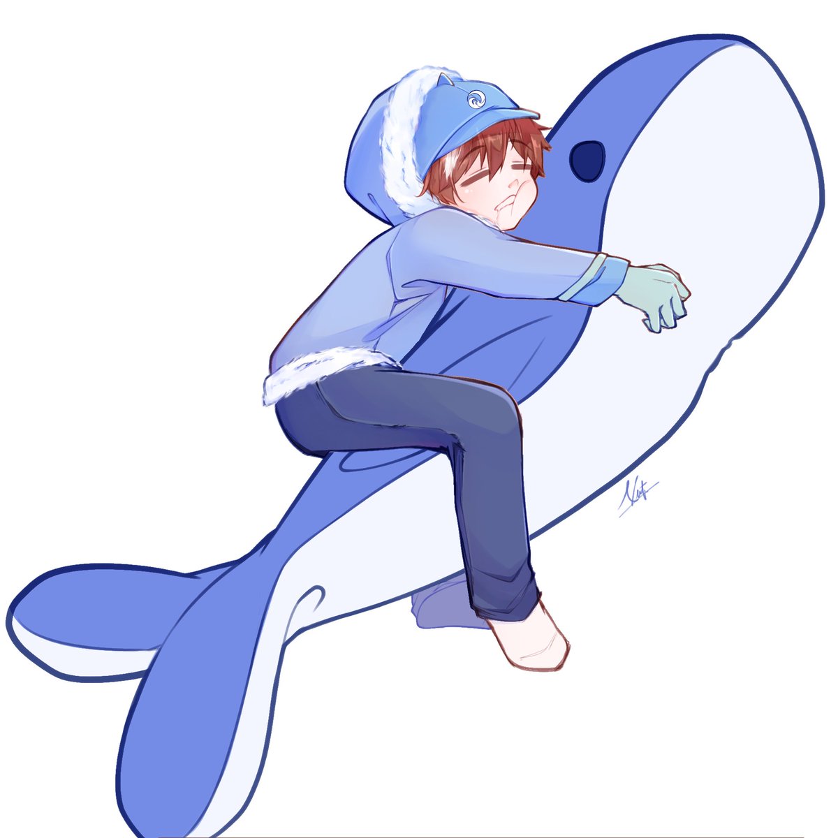 Hattori_Nanami's tweet photo. Saw a huge ass whale body pillow on tumblr and instantly thinking about him and doing him so wrong I-

I'm not sorry though (it's around 02.30 AM and I'm still procrastinating) Ehe-
#BoBoiBoy #BoBoiBoyIce #BoBoiBoyAis #medibangpaint #medibangpaintandroid https://t.co/3YPWKaU0Tr