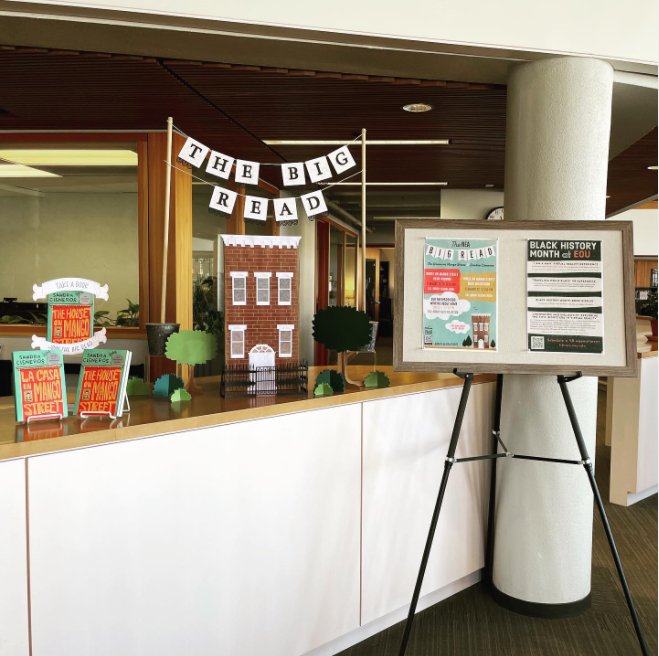 EOULib's tweet photo. We have free copies of The House on Mango Street. Grab one today and get ready for the upcoming NEA Big Read events on campus! https://t.co/wS0n3a2Jxl https://t.co/q0aH5Wl2j6