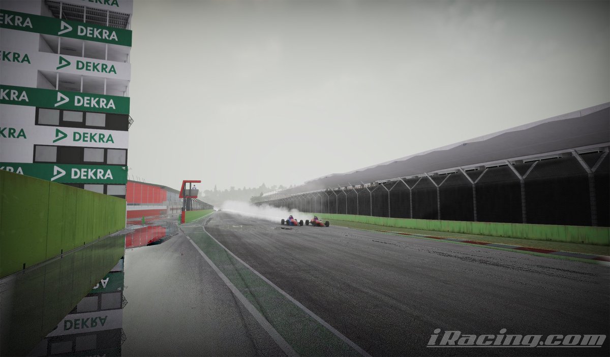 The team has been making tremendous progress on our upcoming rain system. Tech Art Director <a href="/KCombs/">Karley Combs</a> sent me this neat shot today of a pair of Formula Vees racing at a just-rained-on Imola.