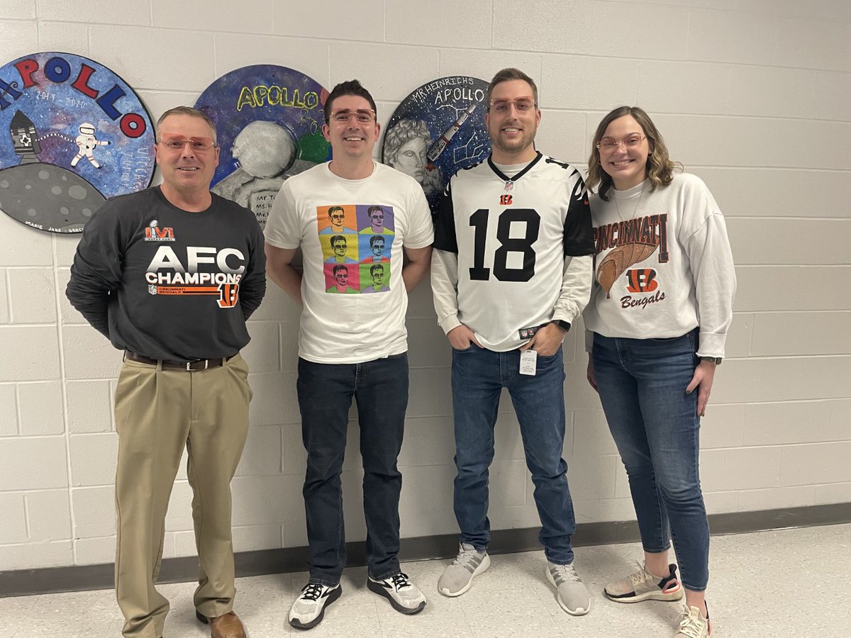 SVA Team Apollo teachers on Bengals Spirit Day! #Whodey <a href="/Bengals/">Cincinnati Bengals</a>