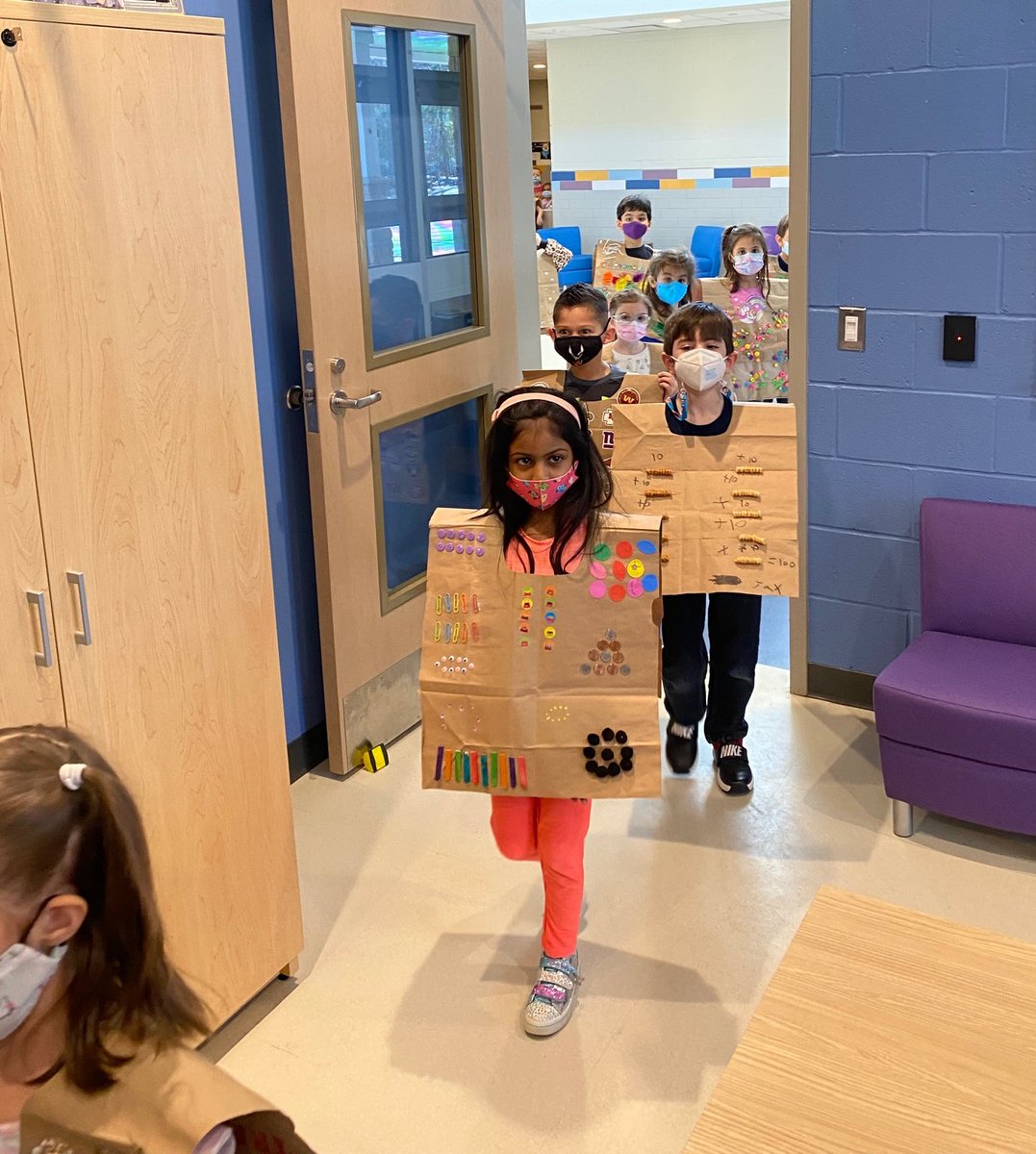 Kindergarten celebrates 100th day of school with a parade!