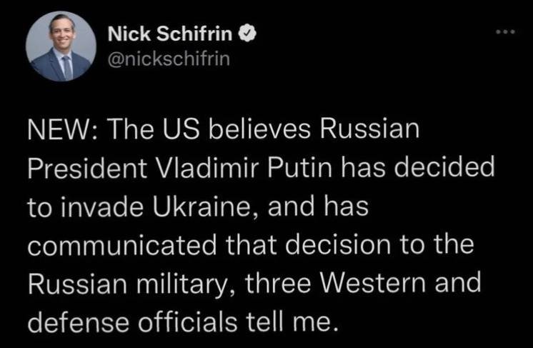 BibloCrypto's tweet photo. If Russia decide to invade Ukraine the market will dip, be careful of your positions.
#Crypto #Bitcoin https://t.co/X4Ate6oUho