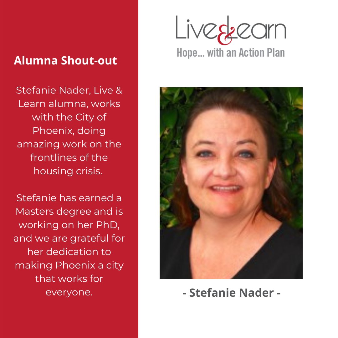 liveandlearnaz's tweet photo. Check out this interview of one of our very own Alumna, Stefanie Nader, who is making a huge impact in our community!
https://t.co/rYUvQTgf9r
#changemaker #hopewithaplan #housing #alumna #shoutout #friday https://t.co/S6HNYp5YGl
