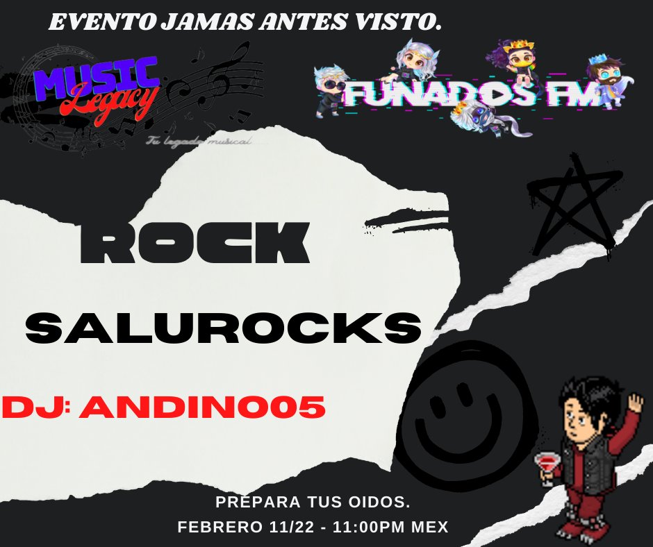 RadioFunadosFm's tweet photo. El día de hoy los invitamos. 
A un evento nunca visto entre 2 radios😳¡¡HOY GRAN NOCHE!!😳Si eres amante del rock, esta noche es para ti🎶Entre: @Musiclegacy1 &amp; @radiofunadosfm   🎵DJ: @DJAndino05🎸
Te esperamos el día de hoy. https://t.co/WfylGDVqwX