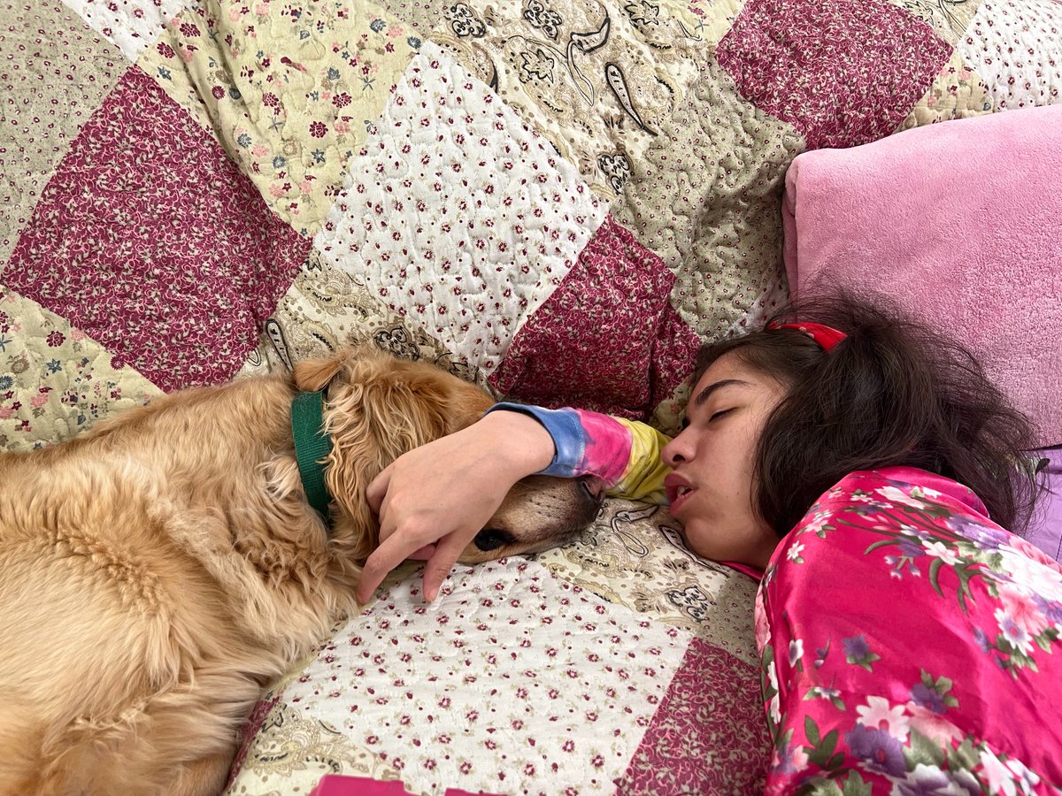 TracyDixonSalaz's tweet photo. Seizures suck. She's had over 40,000 of them in her short lifetime. But Seizure Response Dogs are awesome. #FacesOfRare @NIH #RareDiseaseInstitute @CanineAssistant @LGS_Foundation #RareDisease #LennoxGastautSyndrome #SeizuresSuck #RareDiseaseTruth https://t.co/H9mJHpmUmC